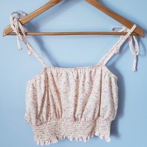 Pink Floral Crop Top, NWT
